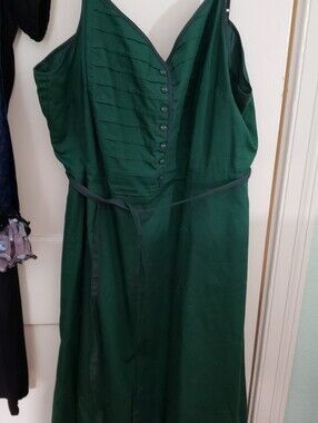 Modcloth Emerald Green Women's Sun Dress With Embellished Bodice